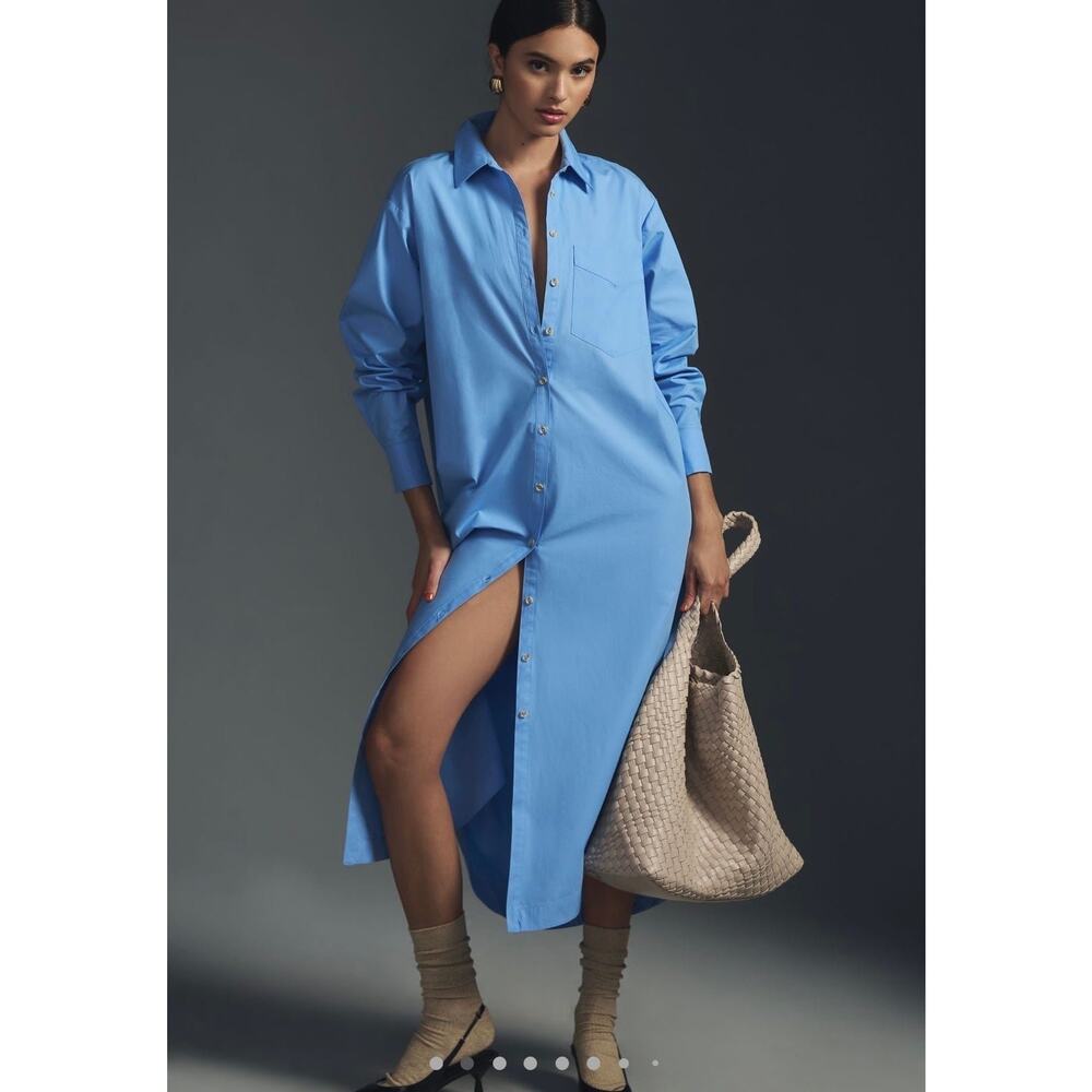 NWT❤️Anthro The Soren Long-Sleeve Shirt Dress szM - Picture 5 of 12